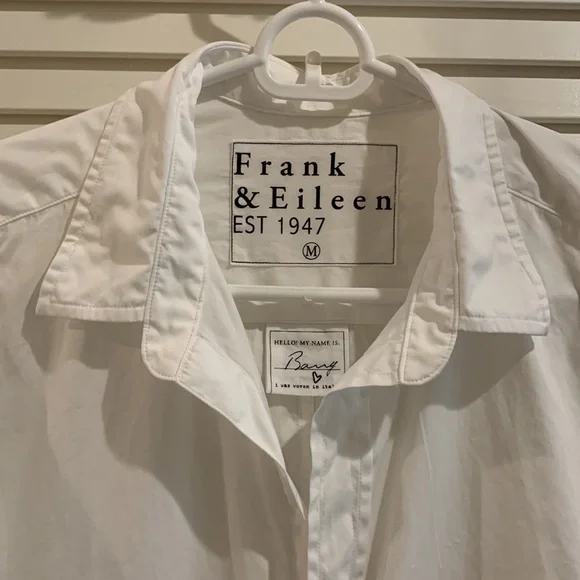 Frank & Eileen Barry Superluxe Italian Cotton White Button-Down Shirt Size M - Picture 7 of 13